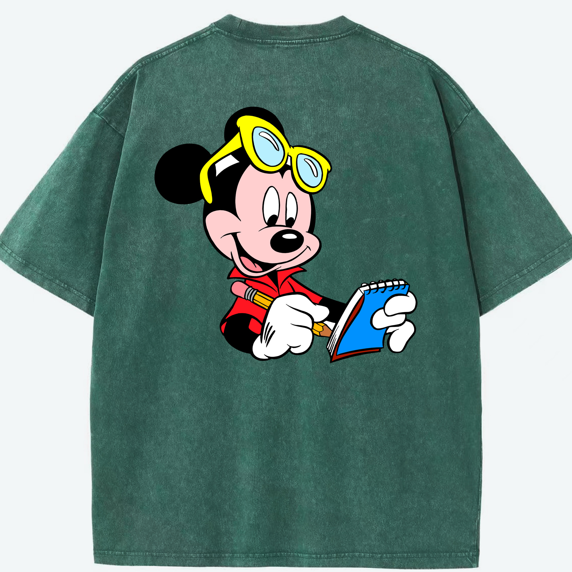 （画像用） ミッキーマウス Mickey Mouse 綿100% ヴィンテージ風 半袖Tシャツ（背面プリント）